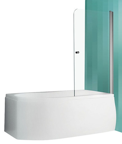 dušas siena vannai TV1, 750 mm, h=1400, briliants/caurspīdīgs stikls